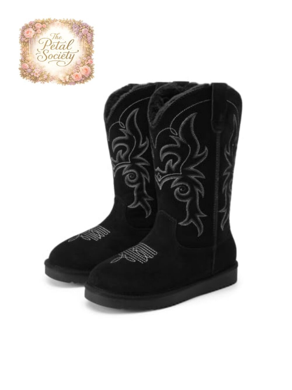 Suede Knee-High Winter Boots Plush Lined Water Resistant